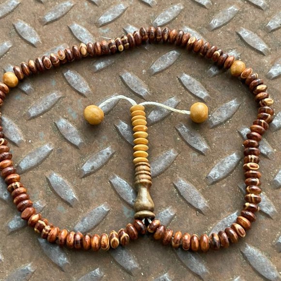 Real Wood Tasbeeh Brown Beads Handmade Tasbeh Religious Muslim Beads New - Picture 2 of 7